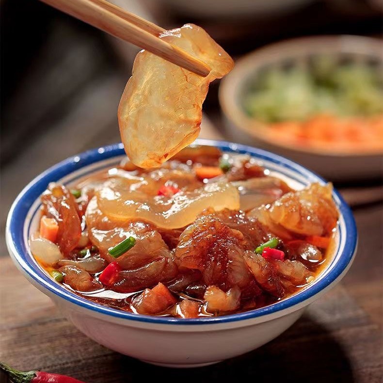 俏渔猴鲜脆脆嫩腌制开胃野生新鲜下饭海蜇头 5包  500克/包