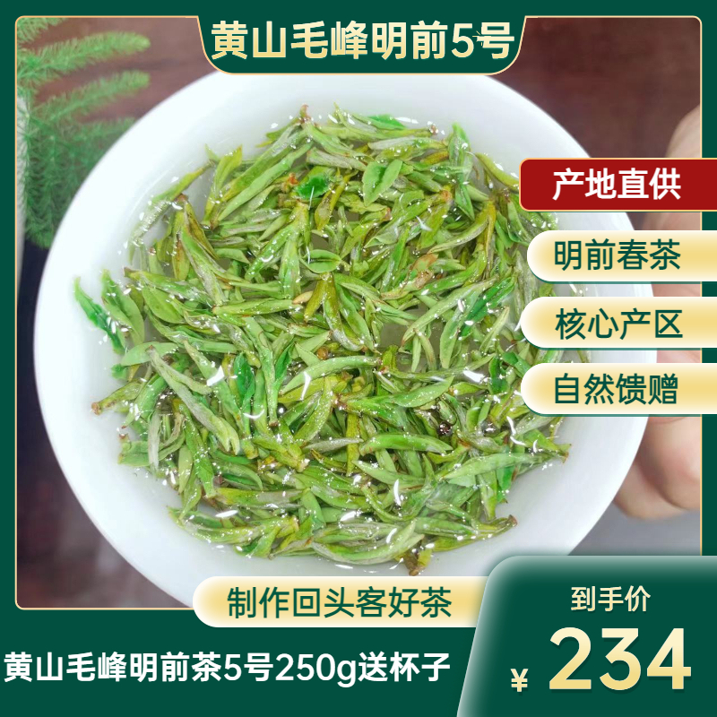 2025年新茶黄山茶叶毛峰明前5号头采全芽头小米芽兰花香清香鲜爽