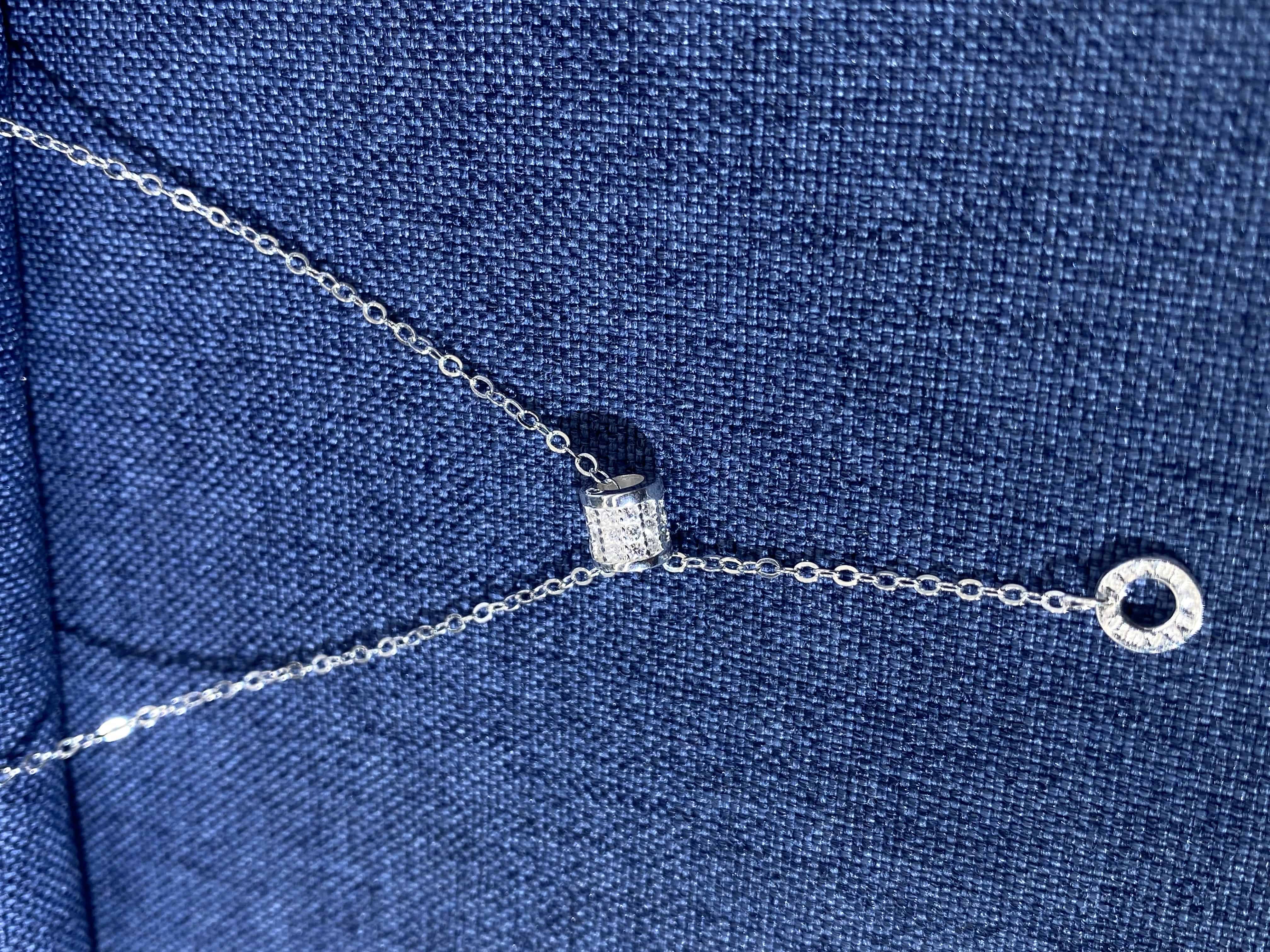 坠链均足银合成锆石 流苏小蛮腰套链足银纯银气质轻奢时尚百搭