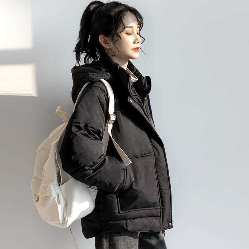 羽服绒2024新款chic女短款学生ulzzang韩版宽松bf袄冬