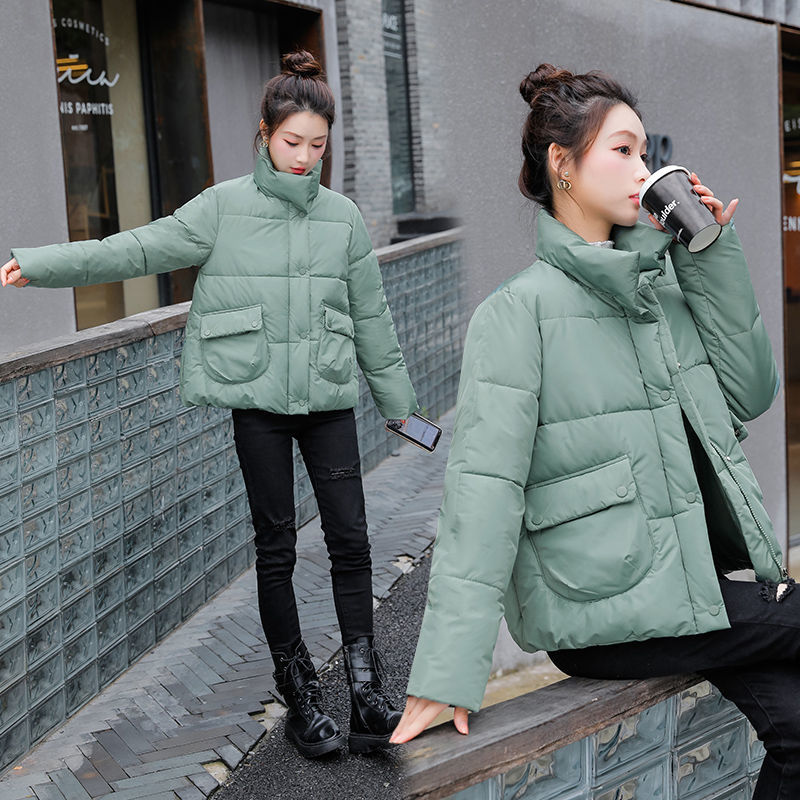 白鸭绒羽绒服色立领女士小女短款2024冬季爆款简约时尚