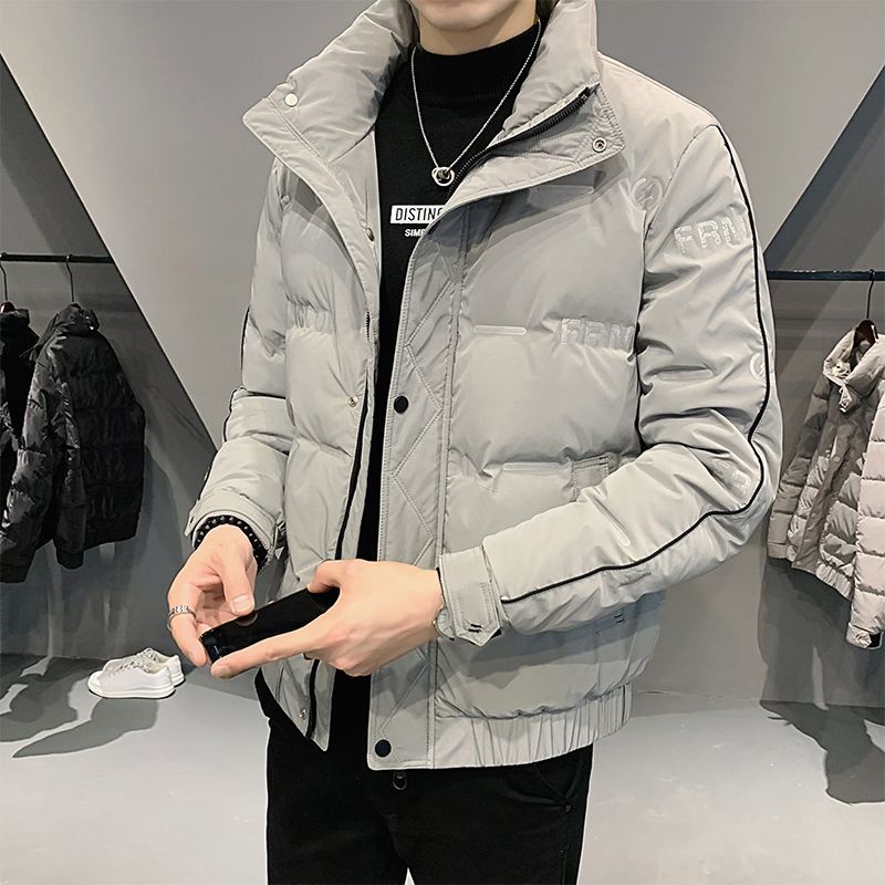 以纯冬季新款轻薄羽绒服男短款韩版潮流帅气休闲男士潮牌立领加厚