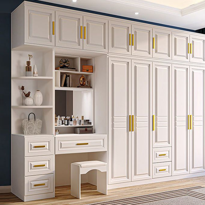 实木衣柜家用卧室简易组装柜子收纳柜出租房小户型带梳妆台大衣橱