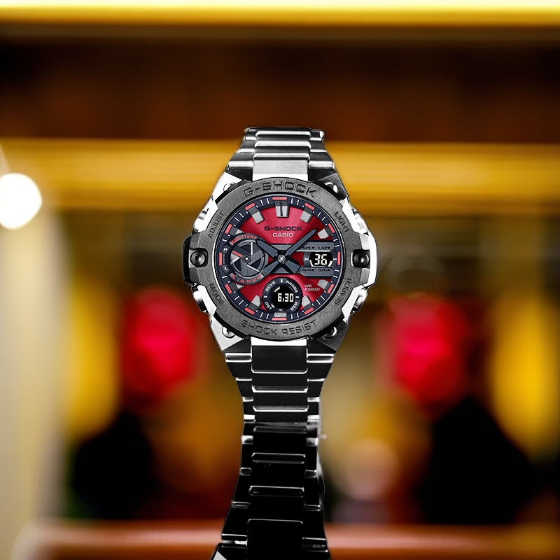 Casio/卡西欧 GST-B400潮流多功能经典时尚红色男款腕表钢铁之芯