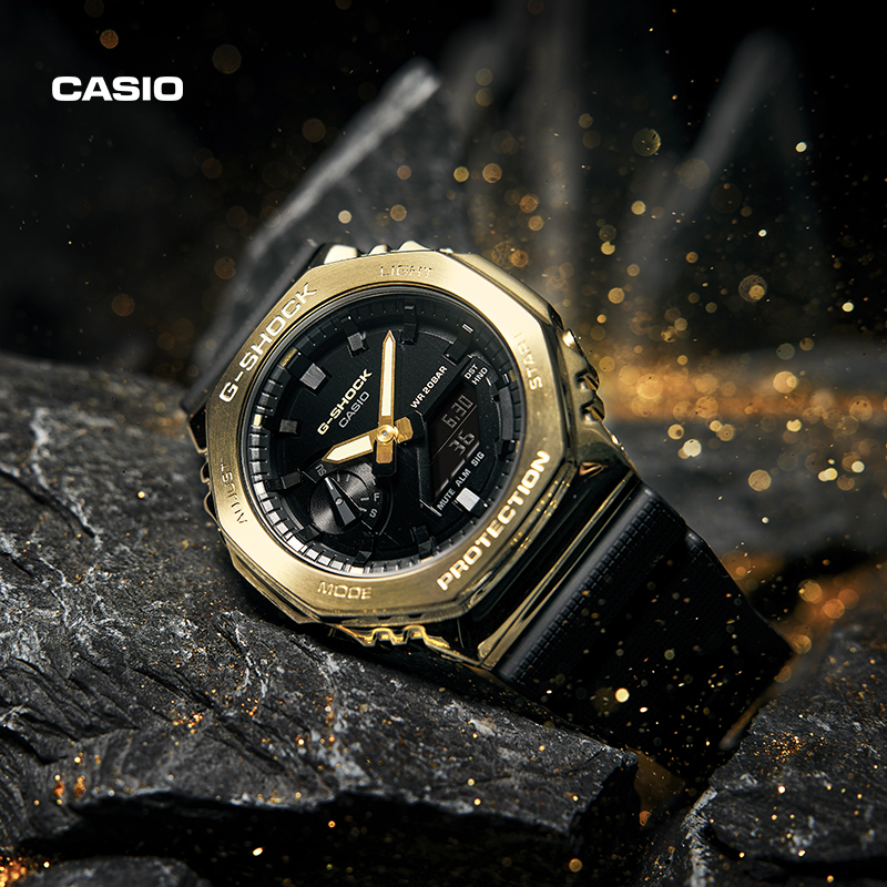 Casio/卡西欧新黑金GM-2100G潮流运动百搭多功能手表男送礼学生