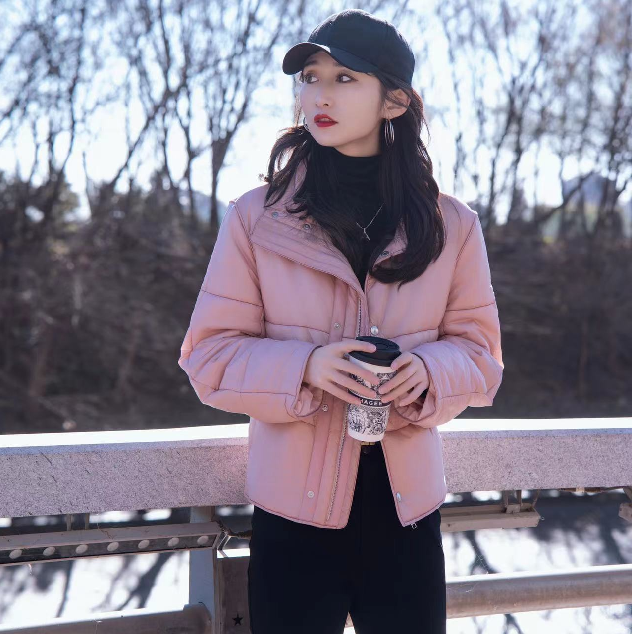 阿玛施AMASS【云上香草】秋冬百搭潮流加厚立领棉服5400618