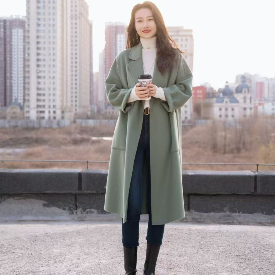 阿玛施AMASS【新野之风】简洁大气长款双面呢大衣5400952