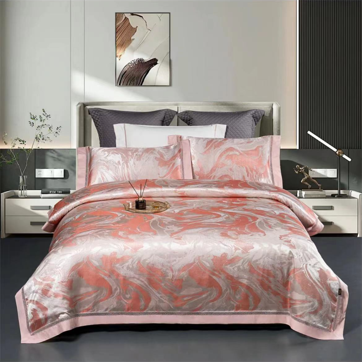 A&J【品牌】轻奢欧式色织重磅高精密私人定制四件套-流年