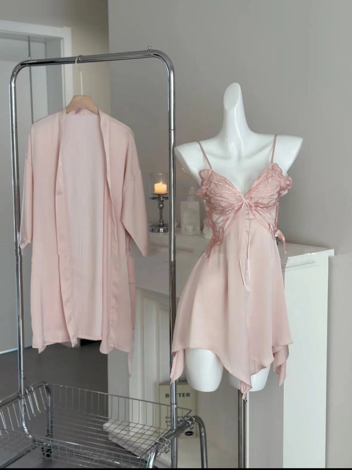 高级感带胸垫蕾丝法式薄款露背纯欲性感夏季睡裙显瘦气质吊带睡裙