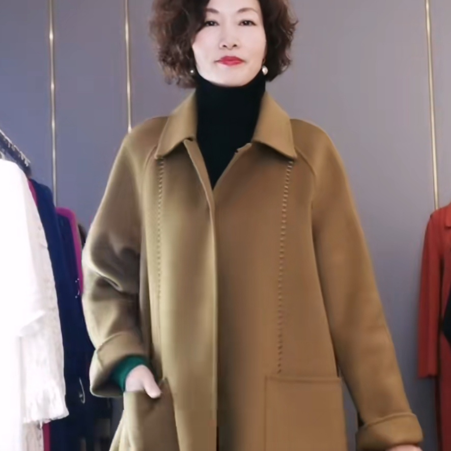 【秀红高奢高定】新款设计款高级双面优雅时尚大气范大衣H4528