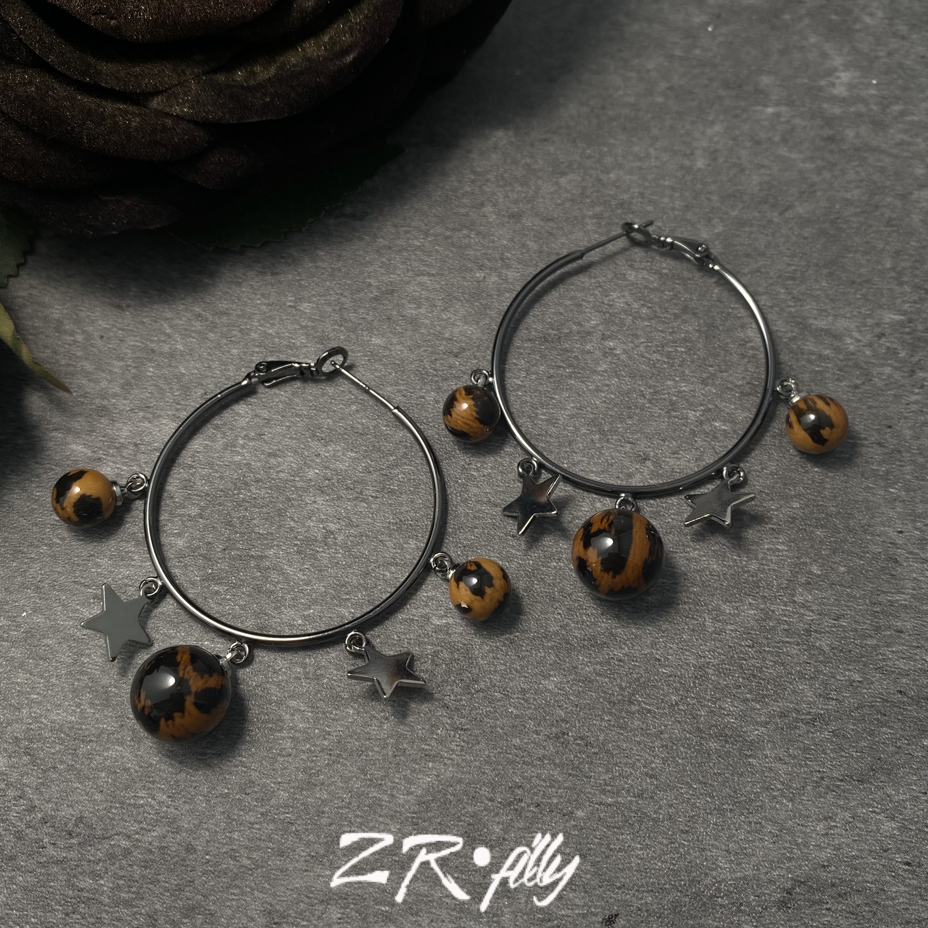 钛钢亚克力耳饰 时尚精致轻奢百搭耳环2816