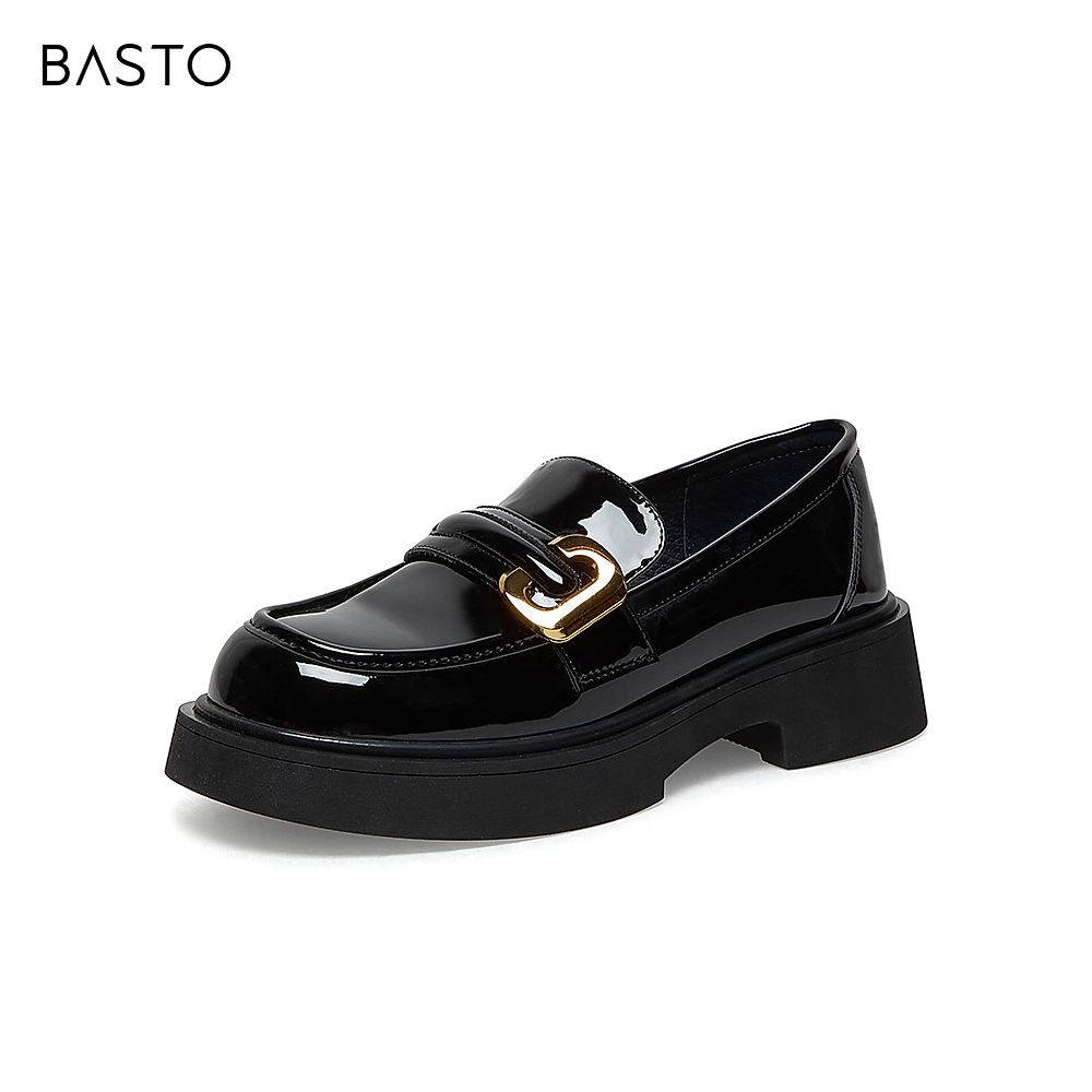 BASTO/百思图春季新款女士商场同款简约时髦乐福鞋MA012AA3