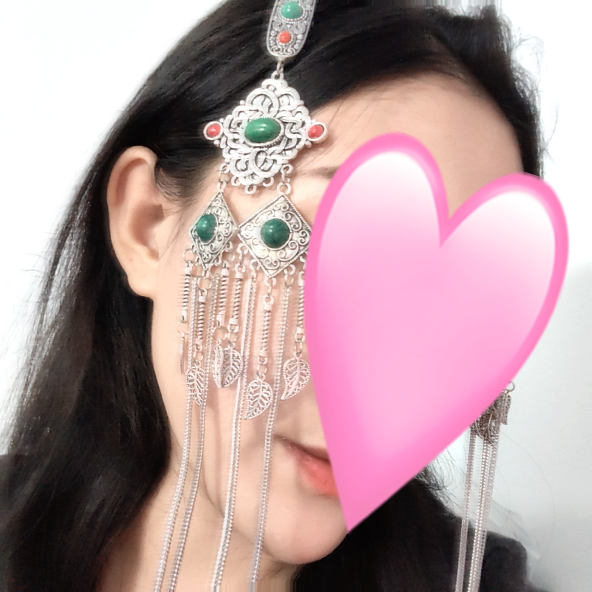 慕崡民族配饰 （一对）民族风长款流苏蒙古头饰发饰发夹手工时尚