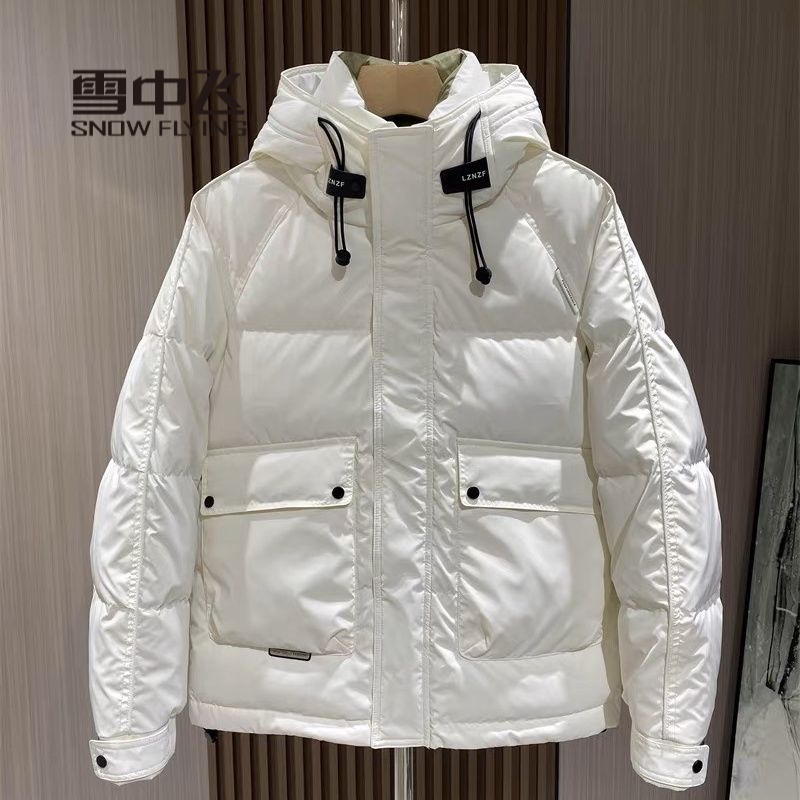 雪中飞绒服冬季免洗滑料羽绒服男潮流三防加厚保暖上衣男士短款