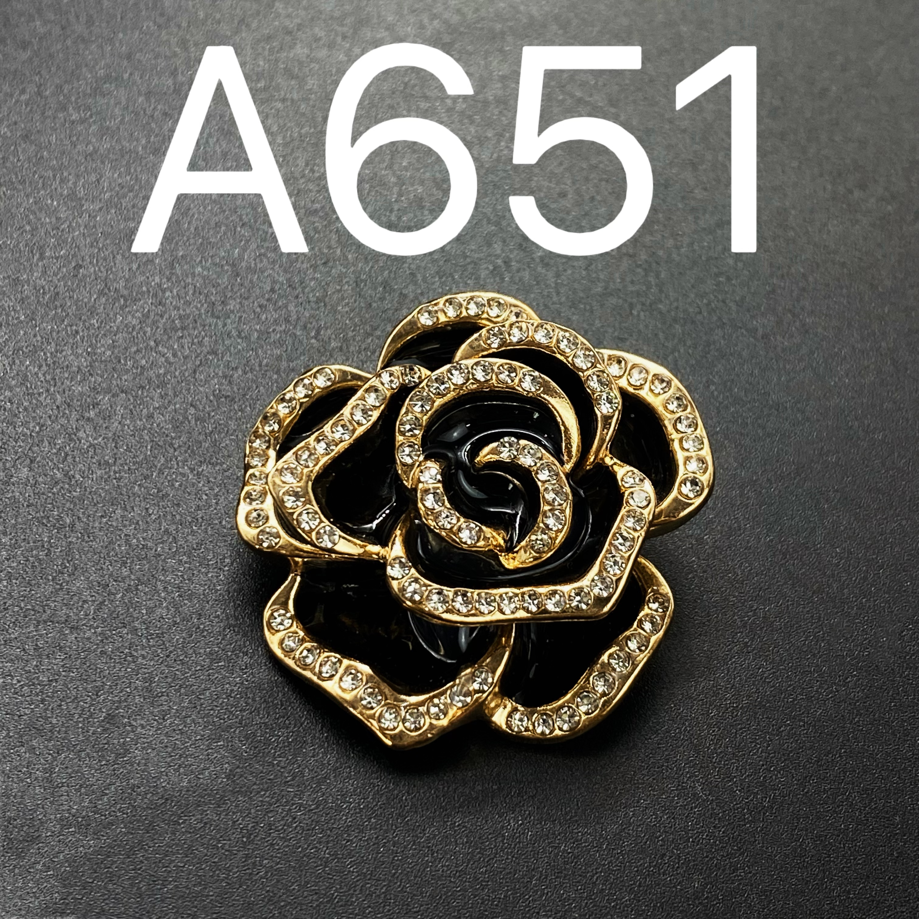  A651胸针时尚小香风黑玫瑰山茶花