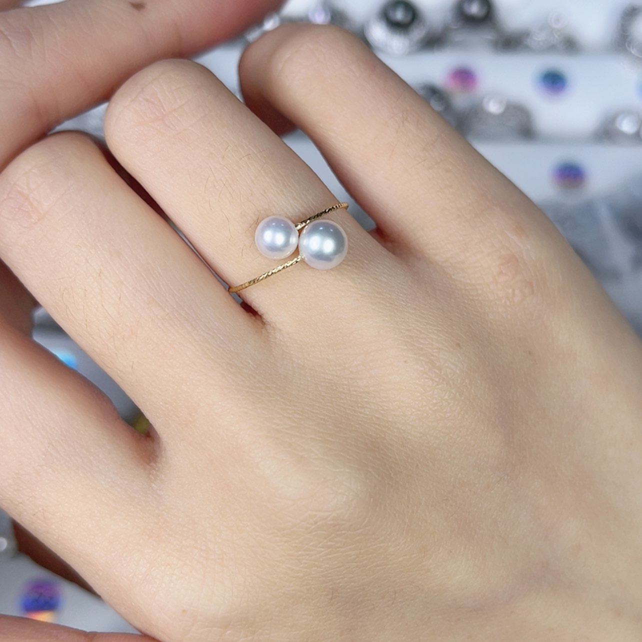 【闪购商品】淡水珍珠戒指18K金镶嵌