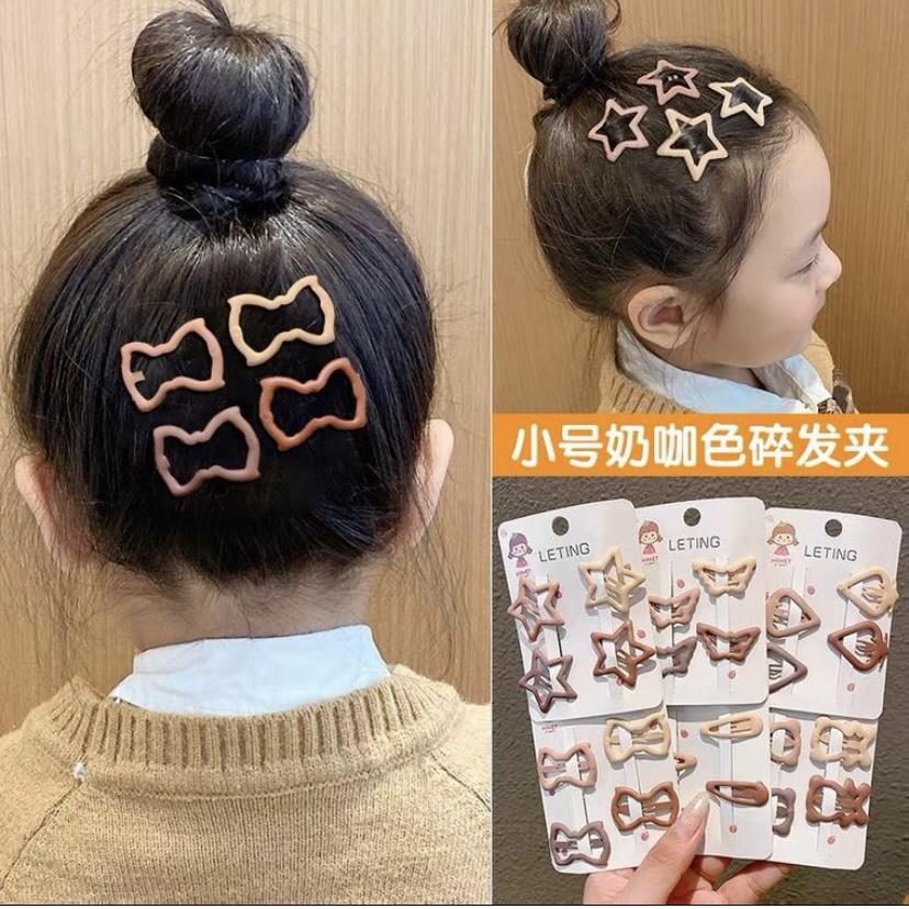 宝宝碎发小夹子小女孩刘海发卡日系咖色星星侧边夹不伤发儿童发夹
