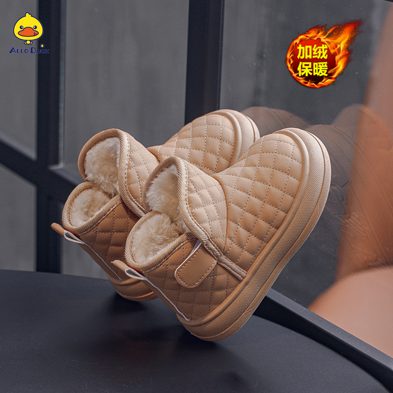 雪地靴冬季新款男女童宝宝防水保暖短靴加绒加厚防滑小童大棉靴