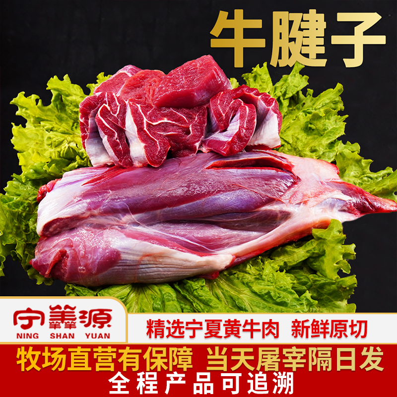 宁夏黄牛肉-牛腱子-2.5斤清炖 新鲜原切农家肉质鲜嫩细腻 原生态