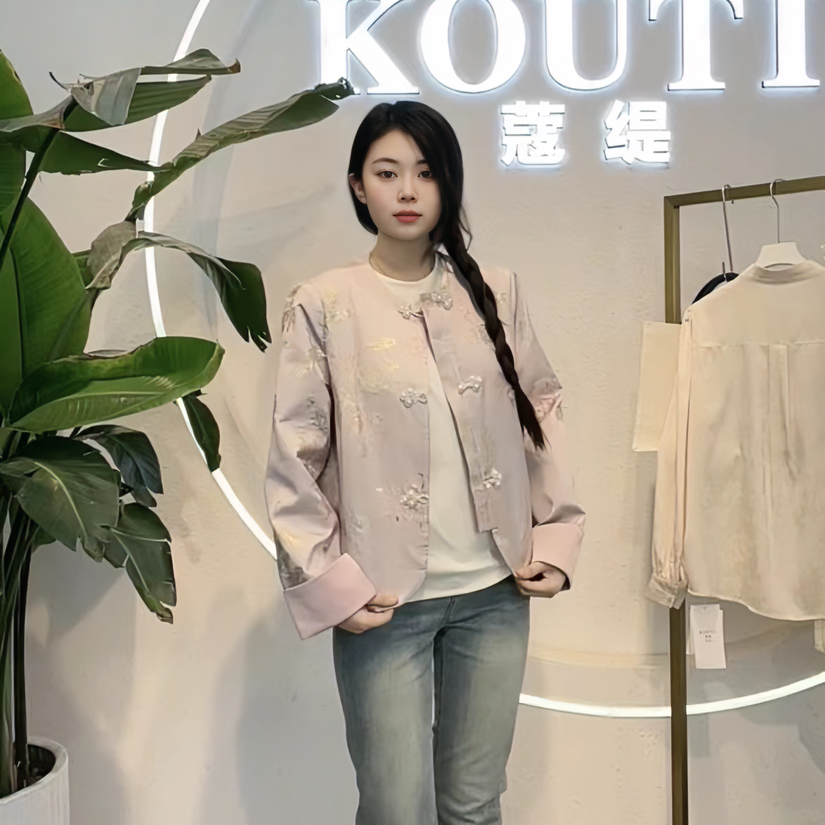 KOUTI/蔻缇上衣女外套女外套气质时尚复古中式中国风