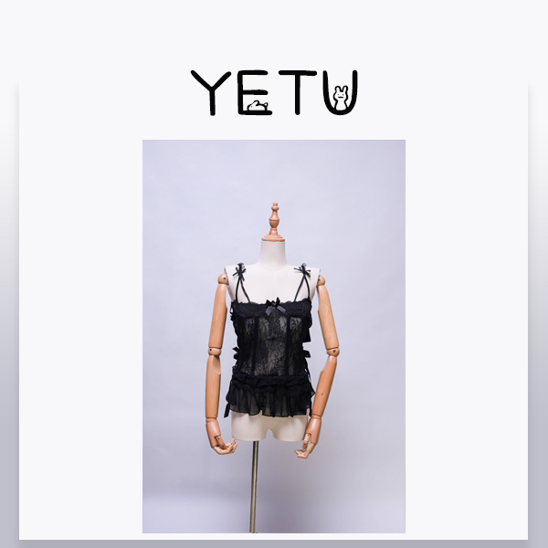 【YETU】欲火-黑色蕾丝拼接钢圈露背制服鱼骨居家纵欲睡衣