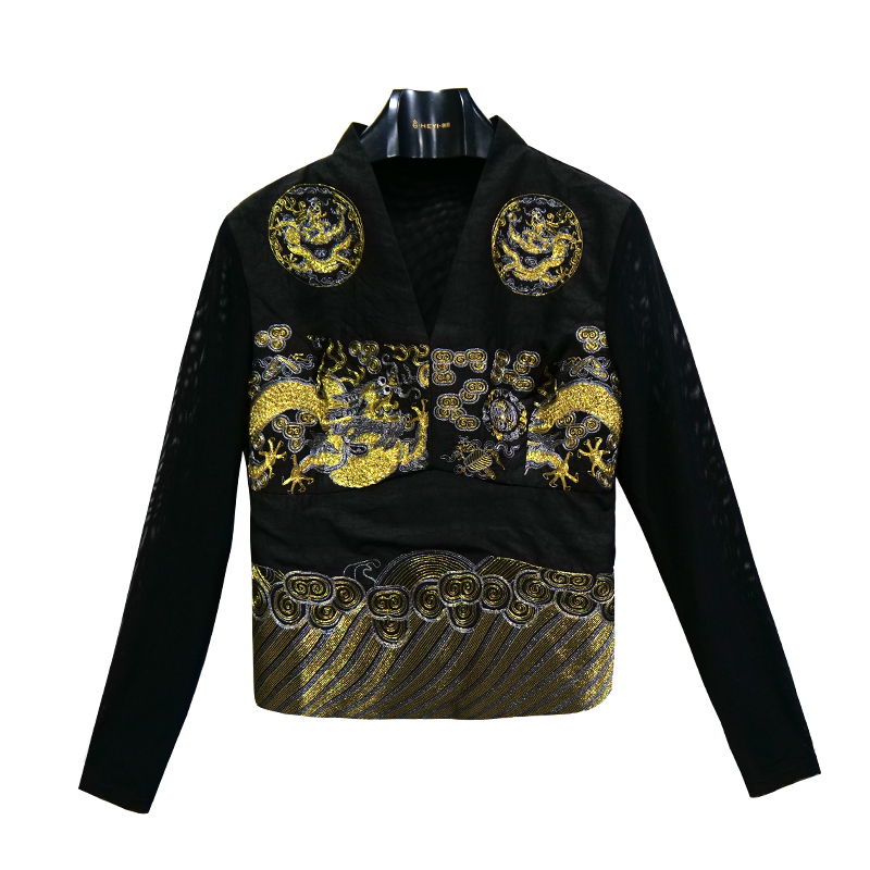 娑尔黑底盘金刺绣打底衫上衣SH3SB02401