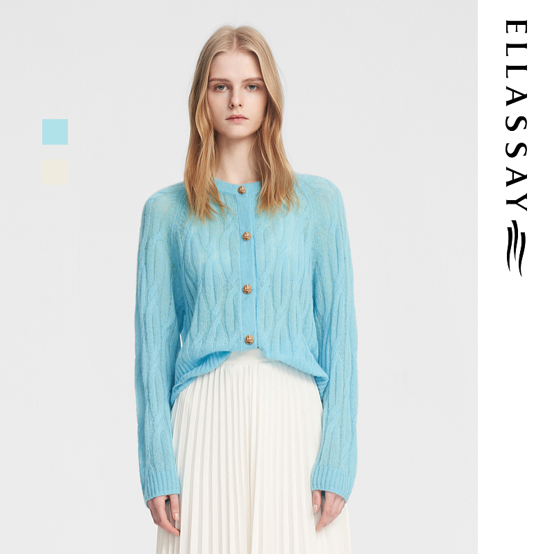 ELLASSAY歌力思秋季新款软糯亲肤针织衫女EWB353M02500