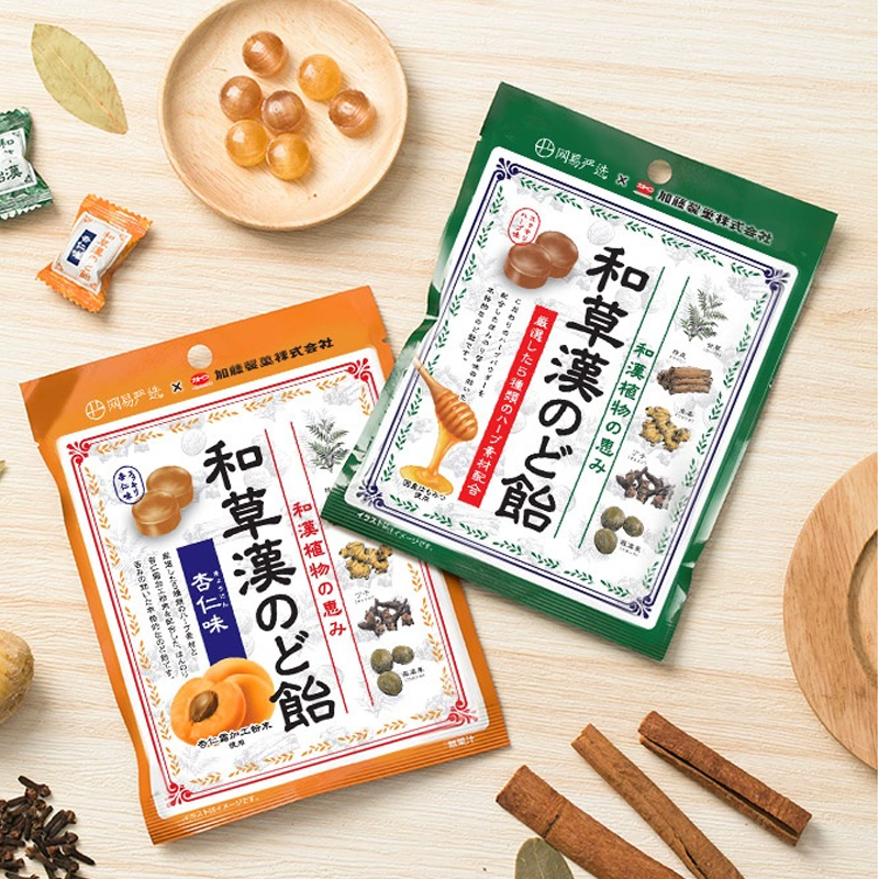 日本进口加藤和草汉润喉糖蜂蜜杏仁清凉硬糖和植物糖果