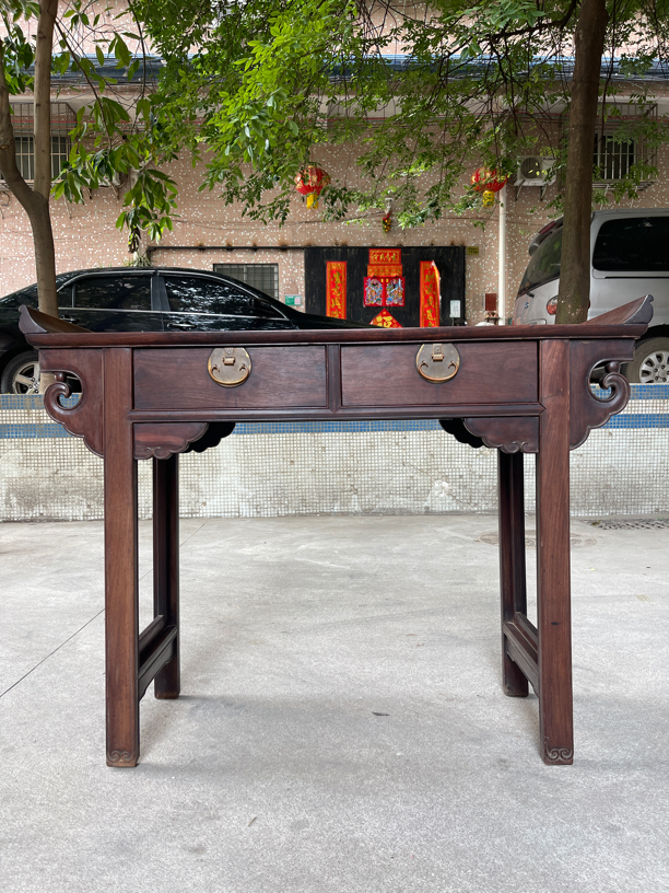 民国老红木酸枝木 三星供桌 明清家具明式家具旧木艺木雕老桌子