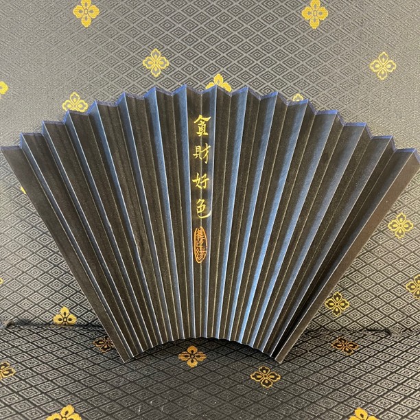 经典黑色洒金洒银书画金字扇面扇语文化夏日