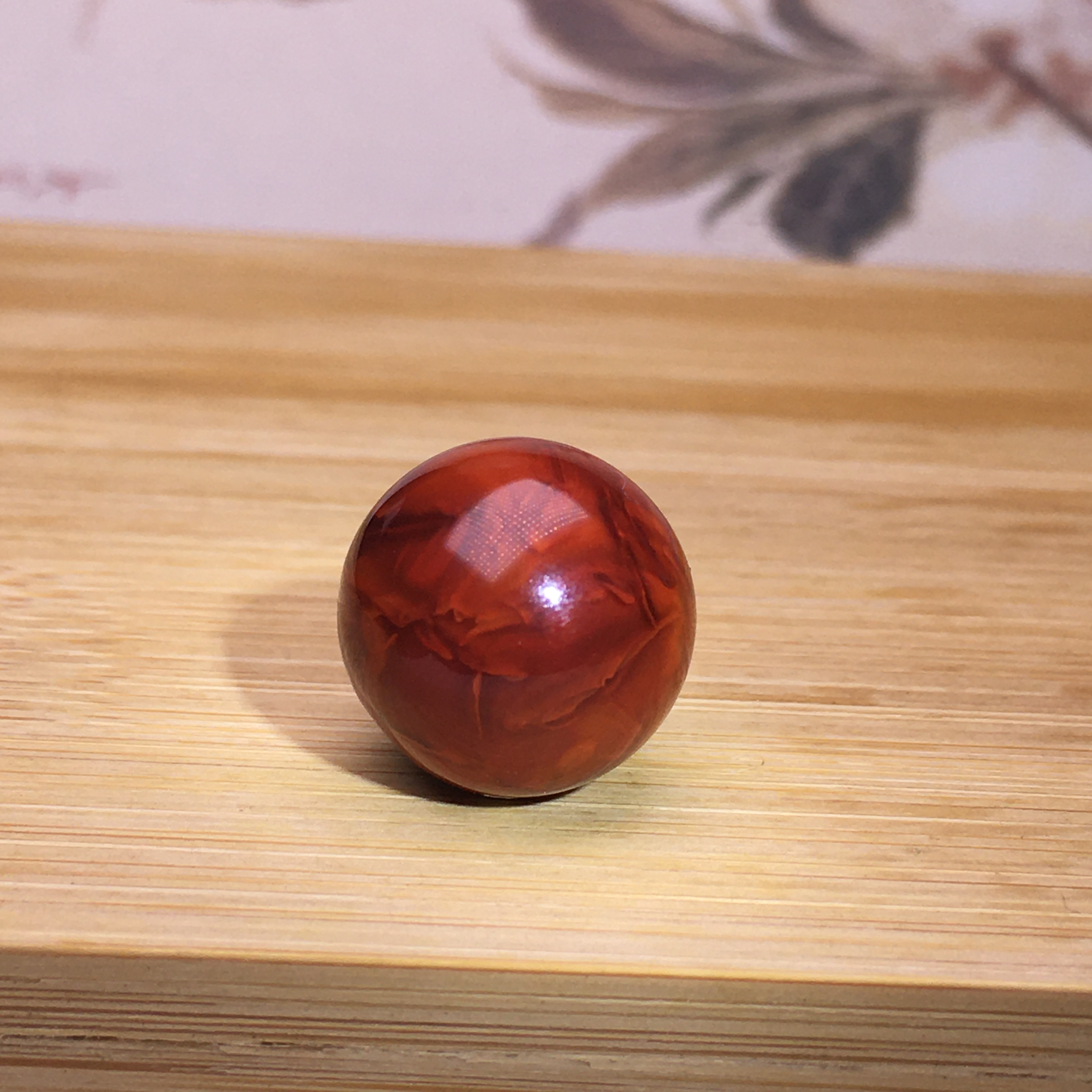 天然川料南红牛血火焰纹圆珠15.6mm顶珠配珠锁骨珠