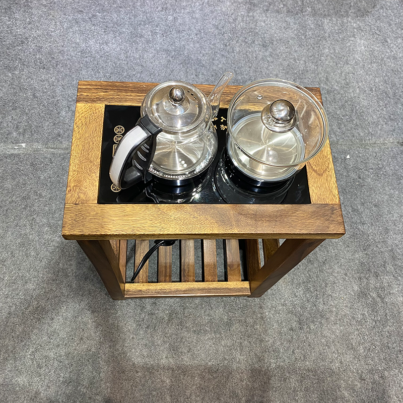 南美胡桃木茶水柜全实木榫卯结构阳台茶水车边柜简约烧水茶柜实用