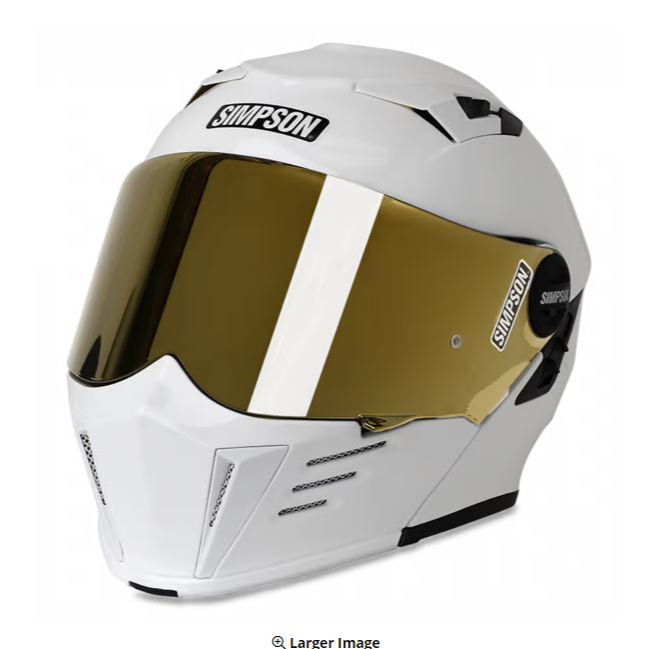 辛普森全新揭面盔亮黑白色哑黑金属灰碳纤维