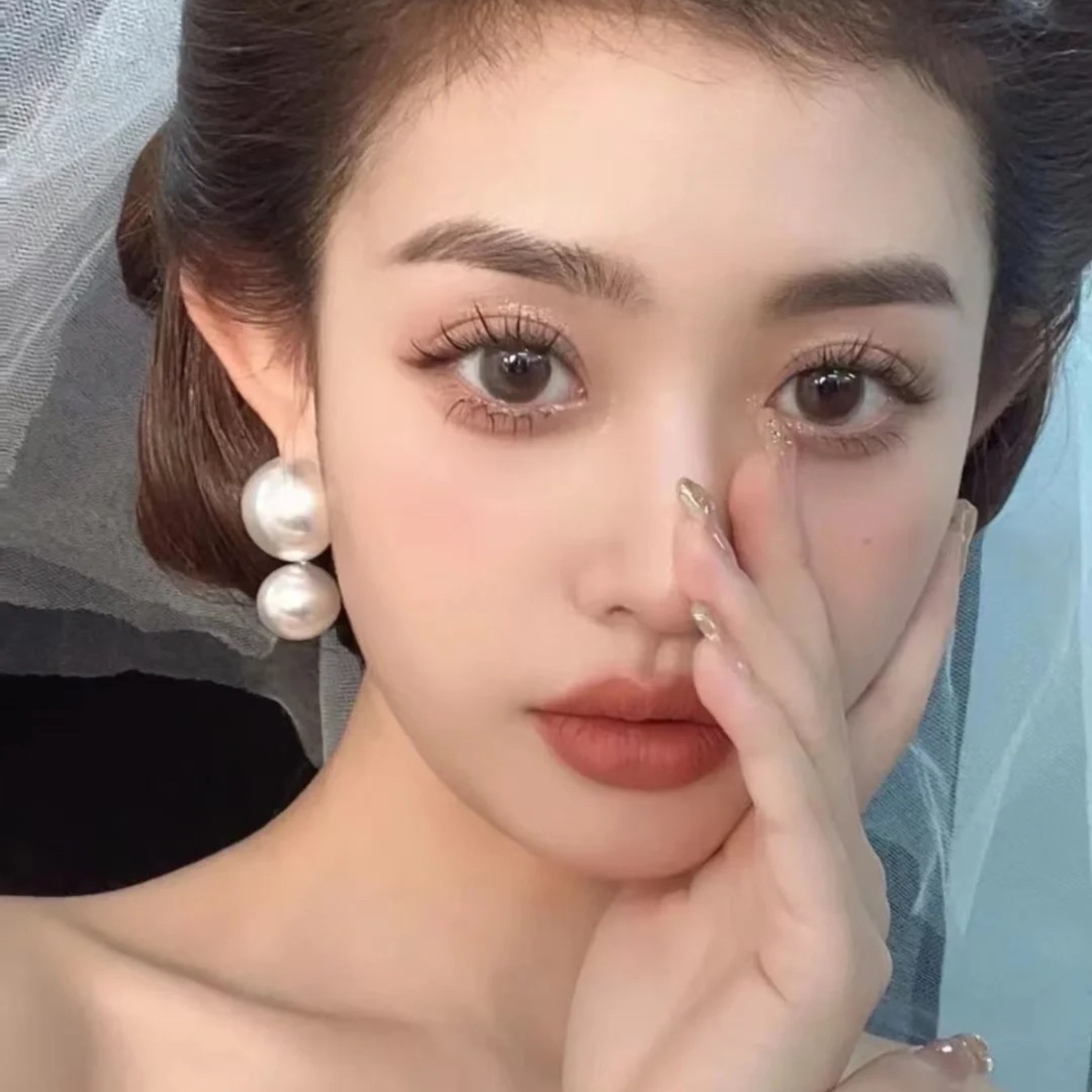 合金仿珍珠耳饰 南一婚饰新款复古气质赫本风小众设计感简约耳钉