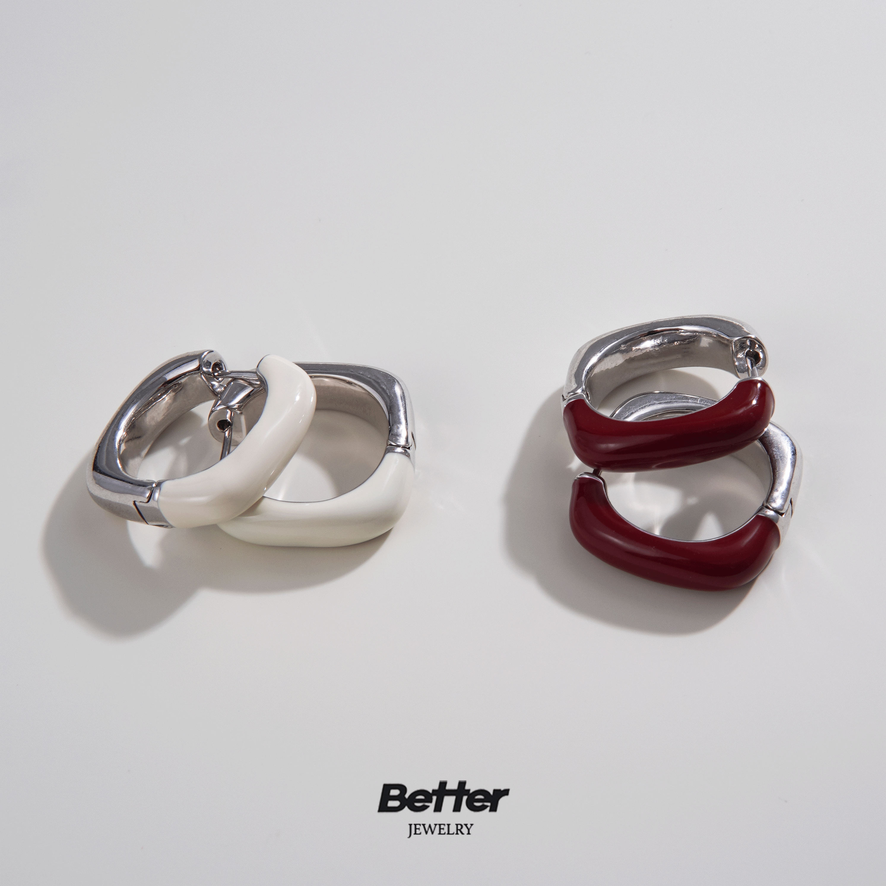 铜合金珐琅耳饰 TA211 美术馆系列珐琅拼接耳扣 A1