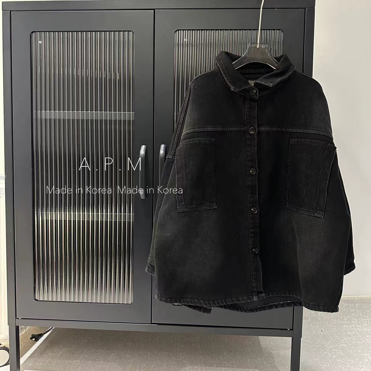 A.P.M定制-冬季日韩系男女儿童中大童装加绒牛仔外套 9138