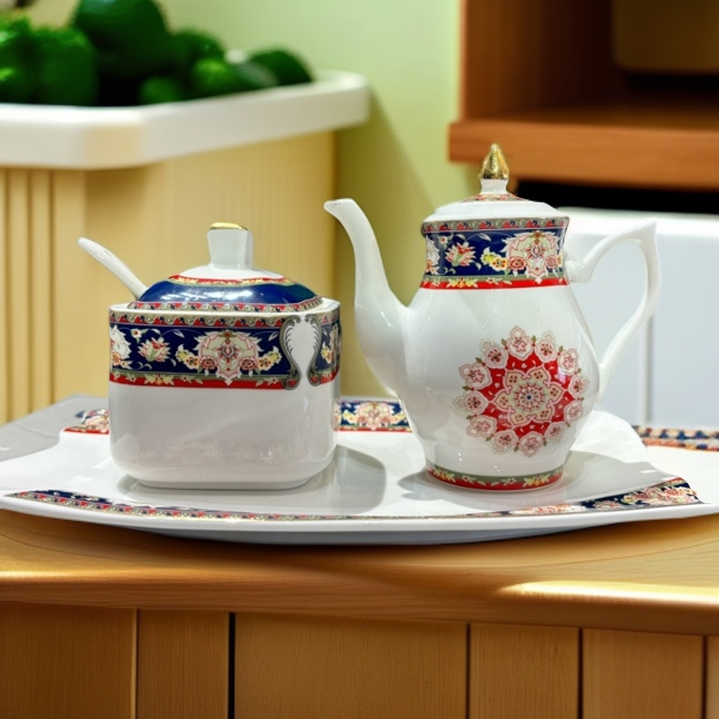 wahwah/哇哇3件调料三件套储物罐密封罐结婚家用轻奢陶瓷醋辣套装