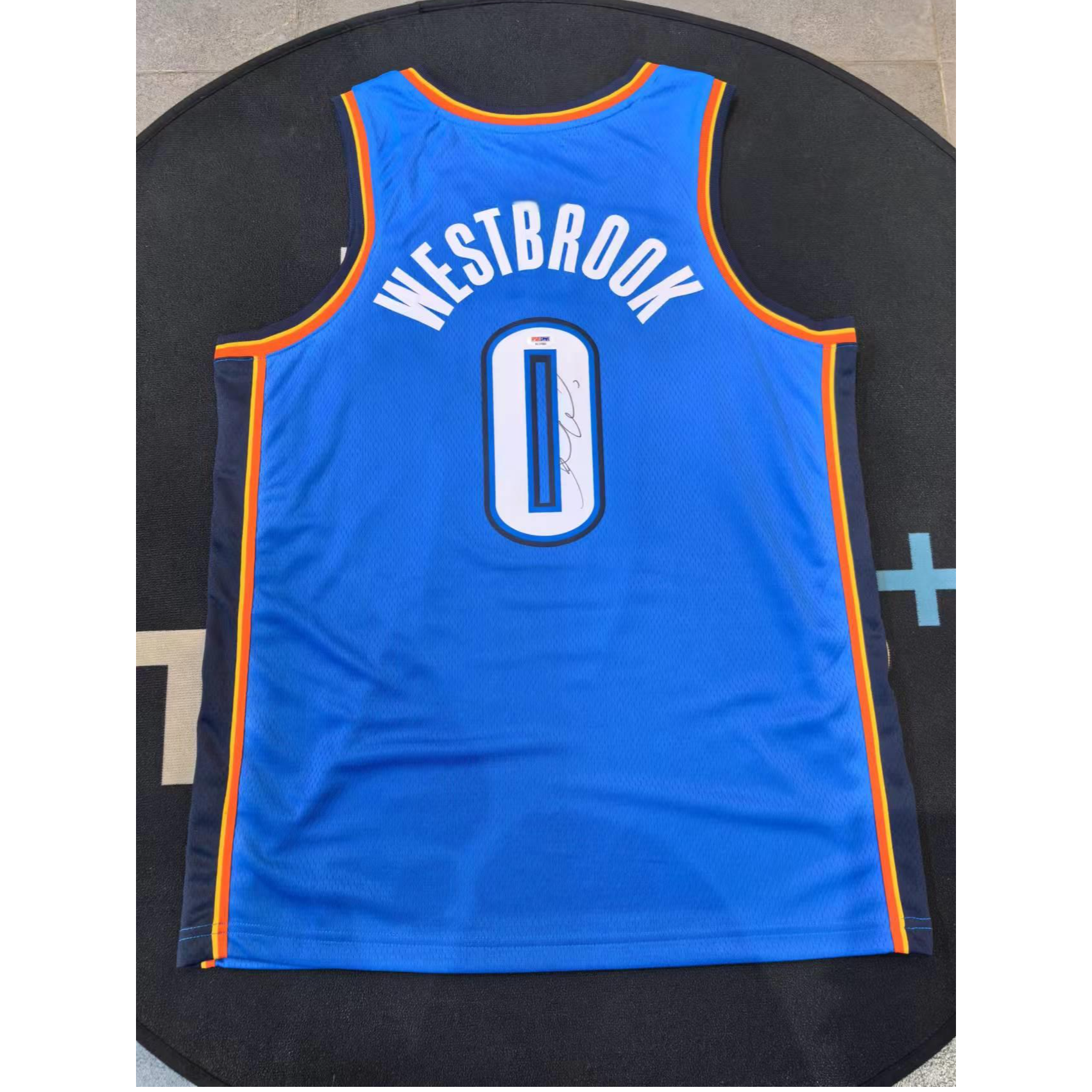 【TIPTOP亲签】维斯布鲁克 威少 0号蓝色雷霆队 亲签球衣 证书PSA