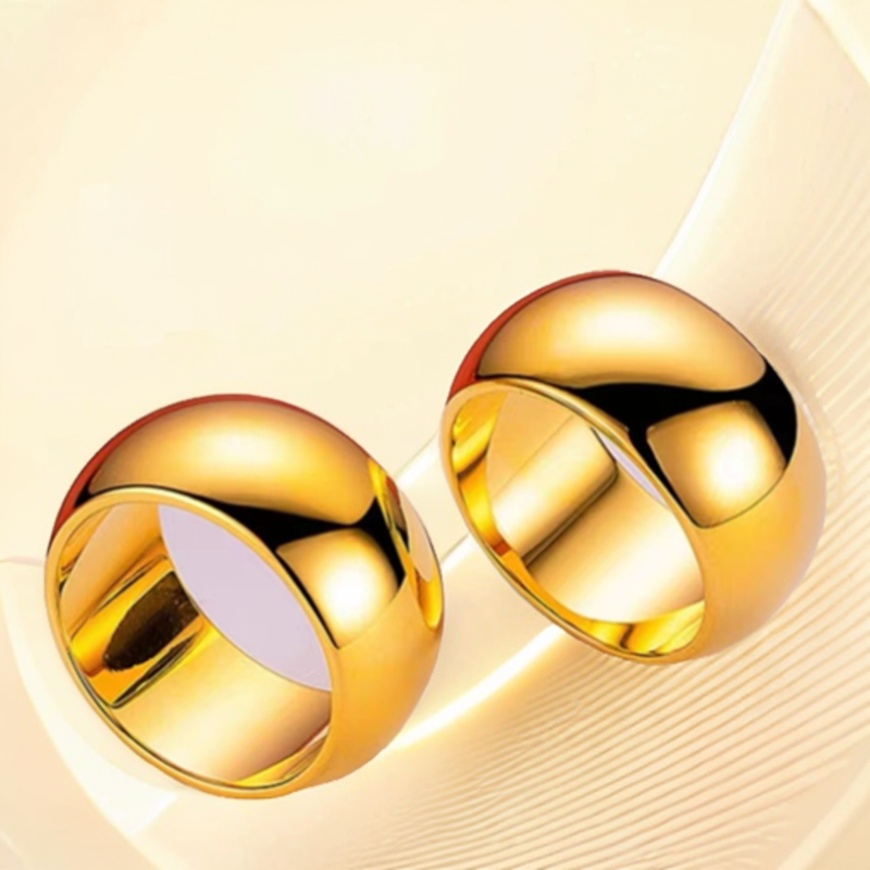 合金戒指 宽12mm亮面闭口戒指男士时尚指环简约无瑕光面不掉色