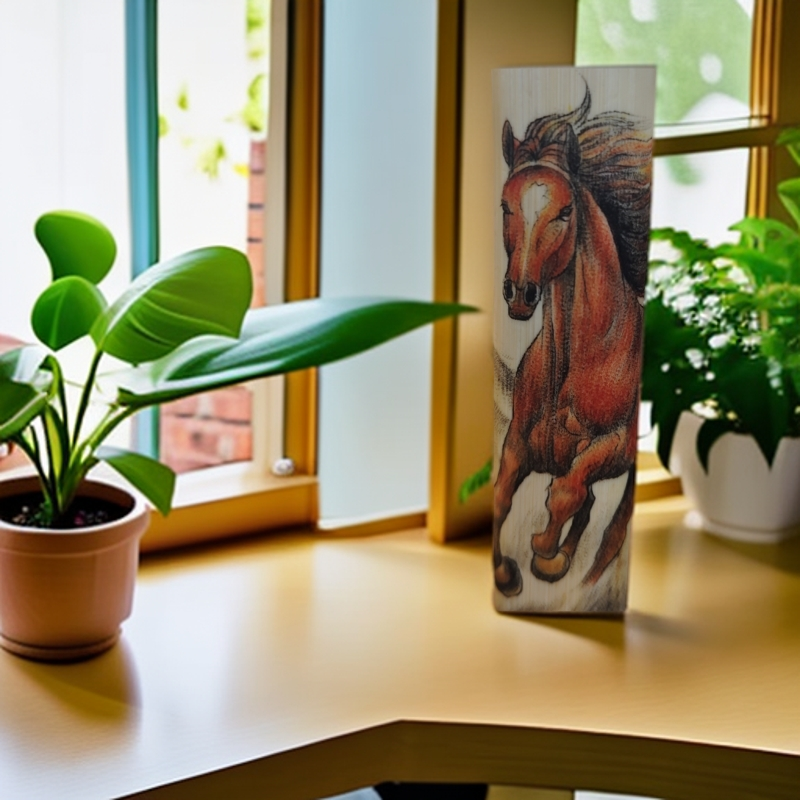 实心玉竹针刺骏马奔腾