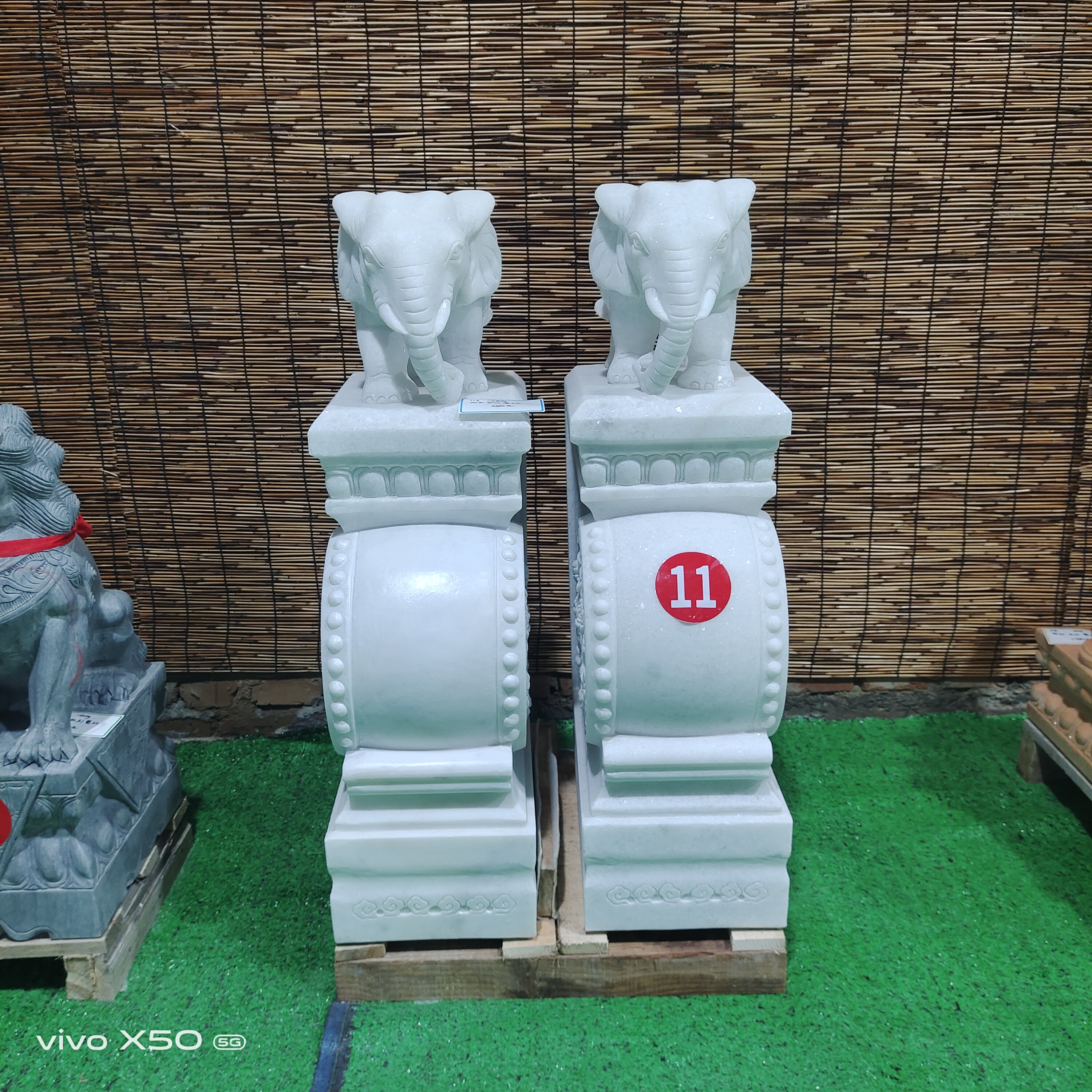 汉白玉石雕门墩一对门口摆件（定金）