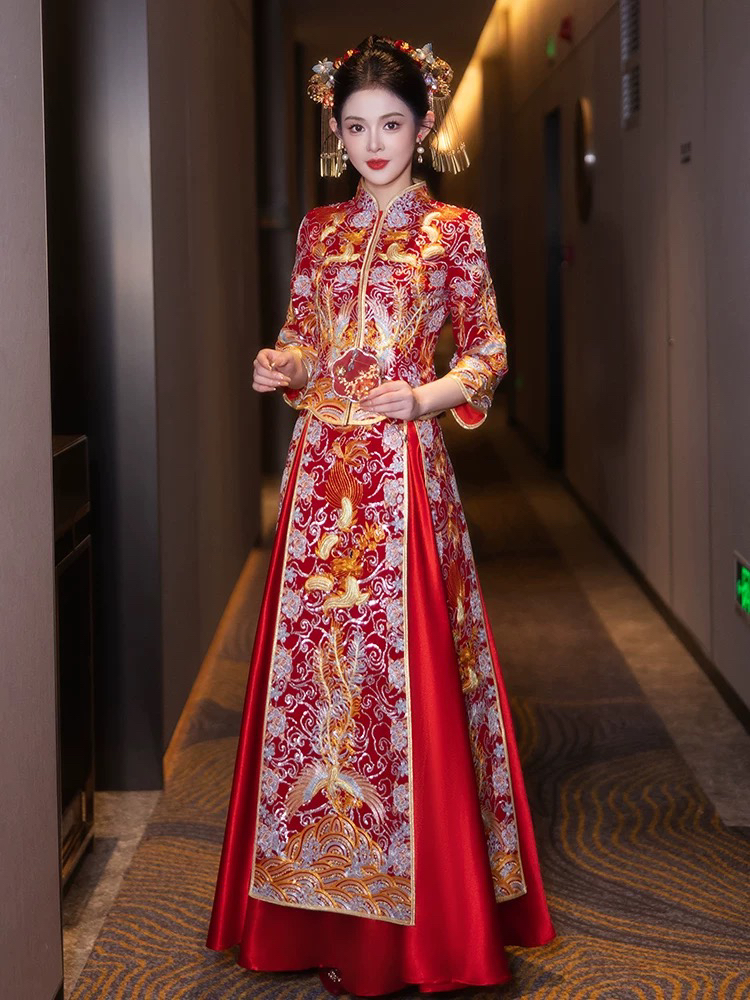 秀禾服2024新款新娘高端结婚礼服中式嫁衣婚服敬酒服出阁服重工女