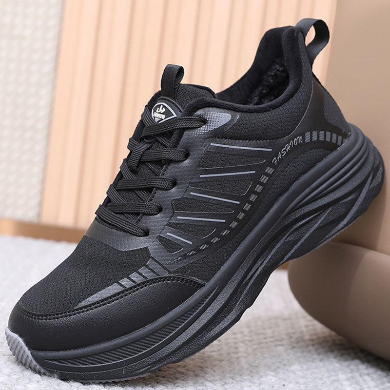 老人健步鞋冬季男棉鞋加绒保暖厚底防滑轻便舒适老北京布鞋男棉鞋