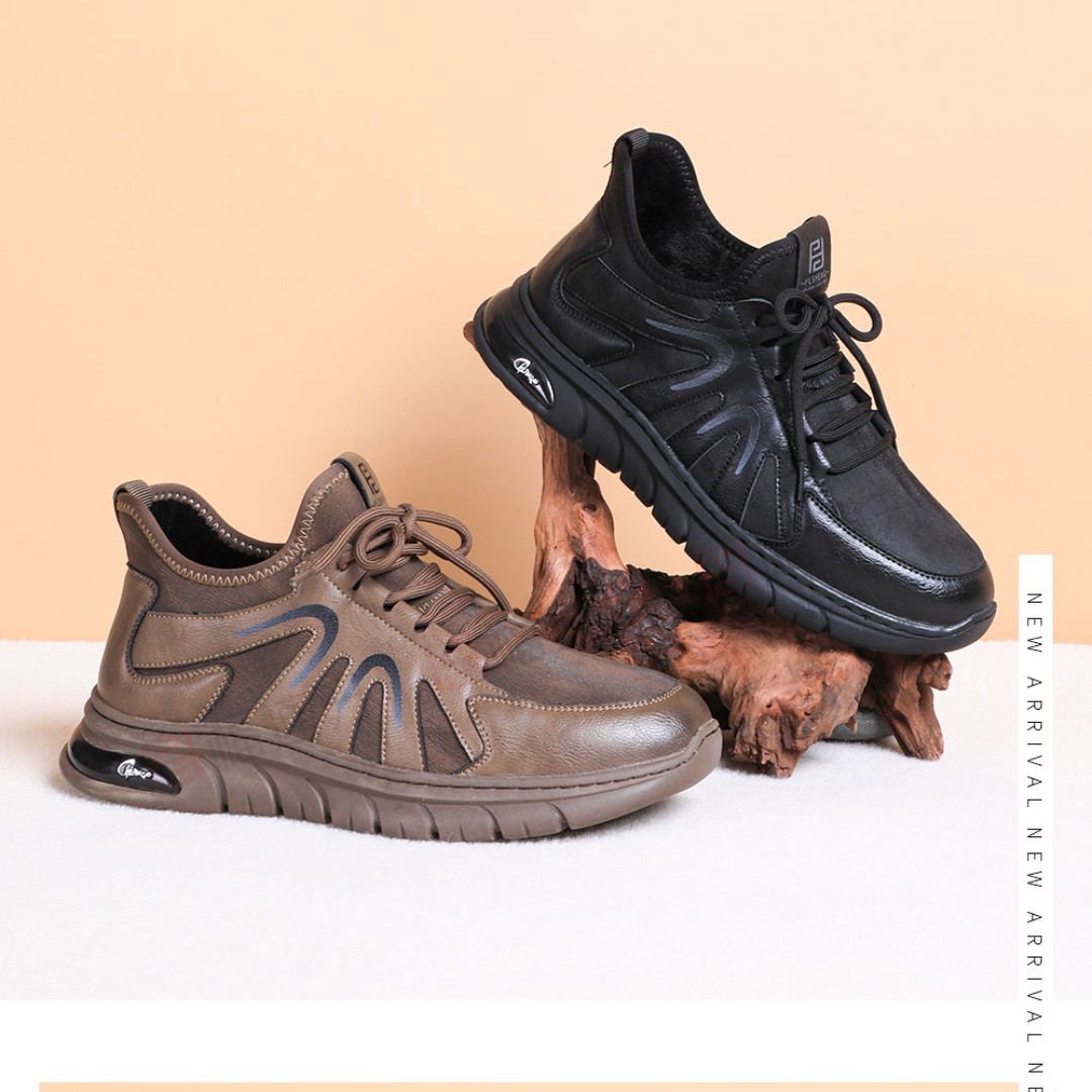 福连升休闲生活橡塑发泡鞋底仿皮面料男士休闲鞋