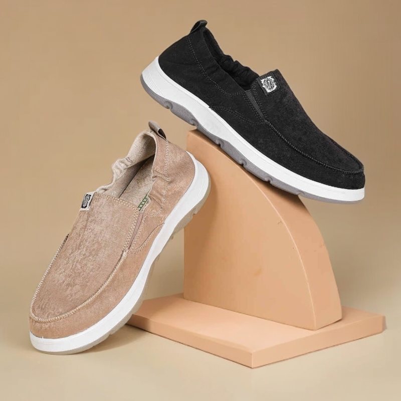 手工布鞋男款老北京帆布鞋透气休闲鞋懒人驾车鞋一脚蹬男士舒适