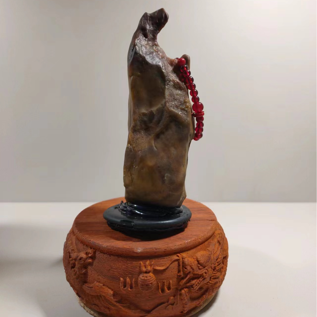 阿拉善戈壁奇石 花卉泥石 精品手把件