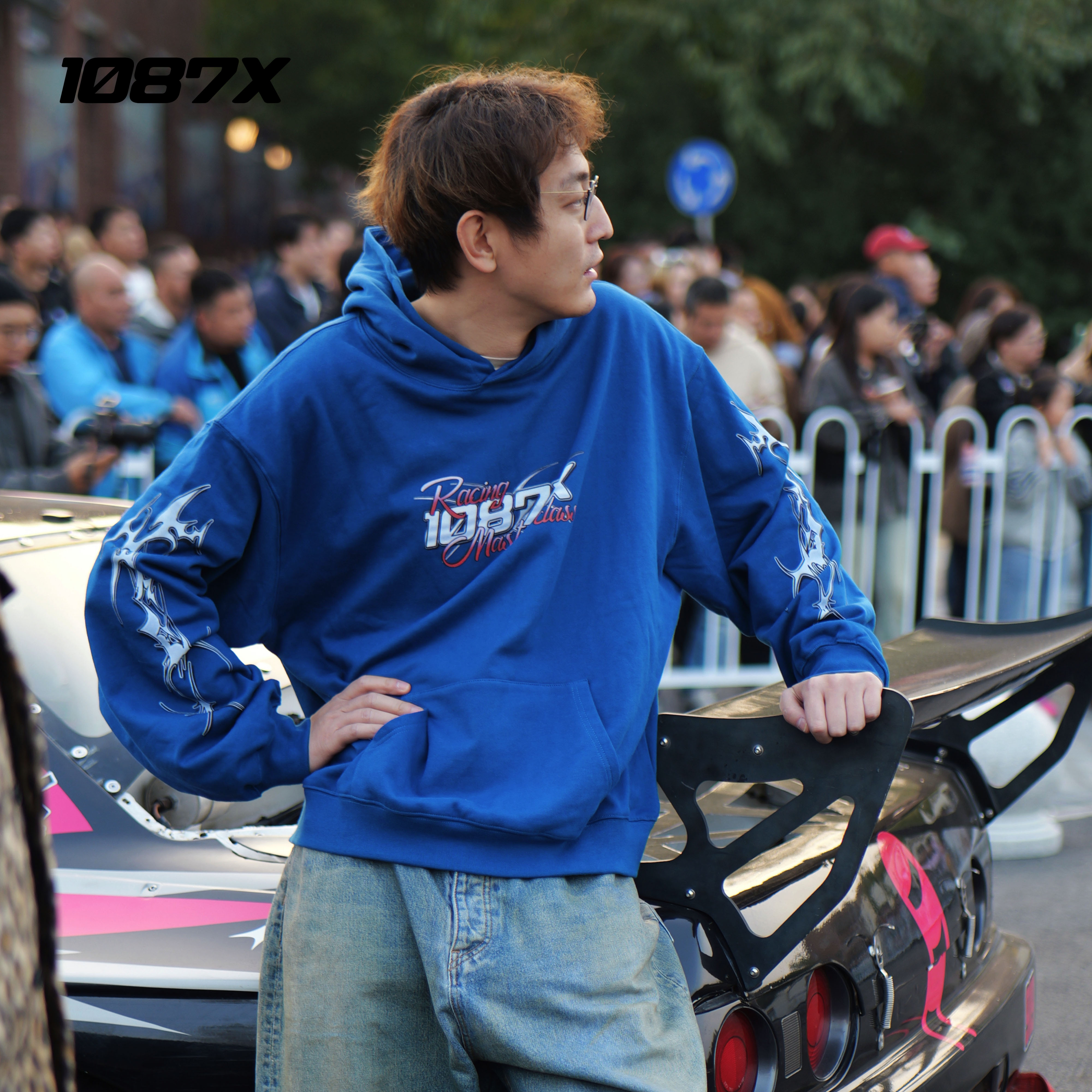 【直播间清仓款 No退No换】蓝色金属朋克卫衣 V2K宽松秋冬摇滚卫衣