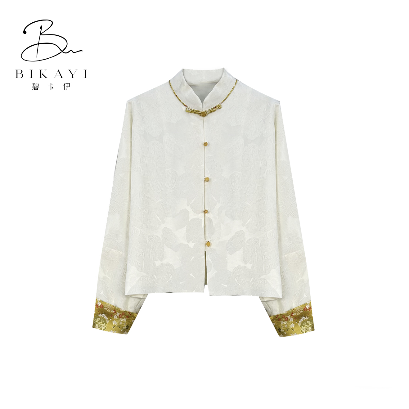  温温【韵起东方】新中式国风气质冠乐绉外套提花拼接袖上衣 360679