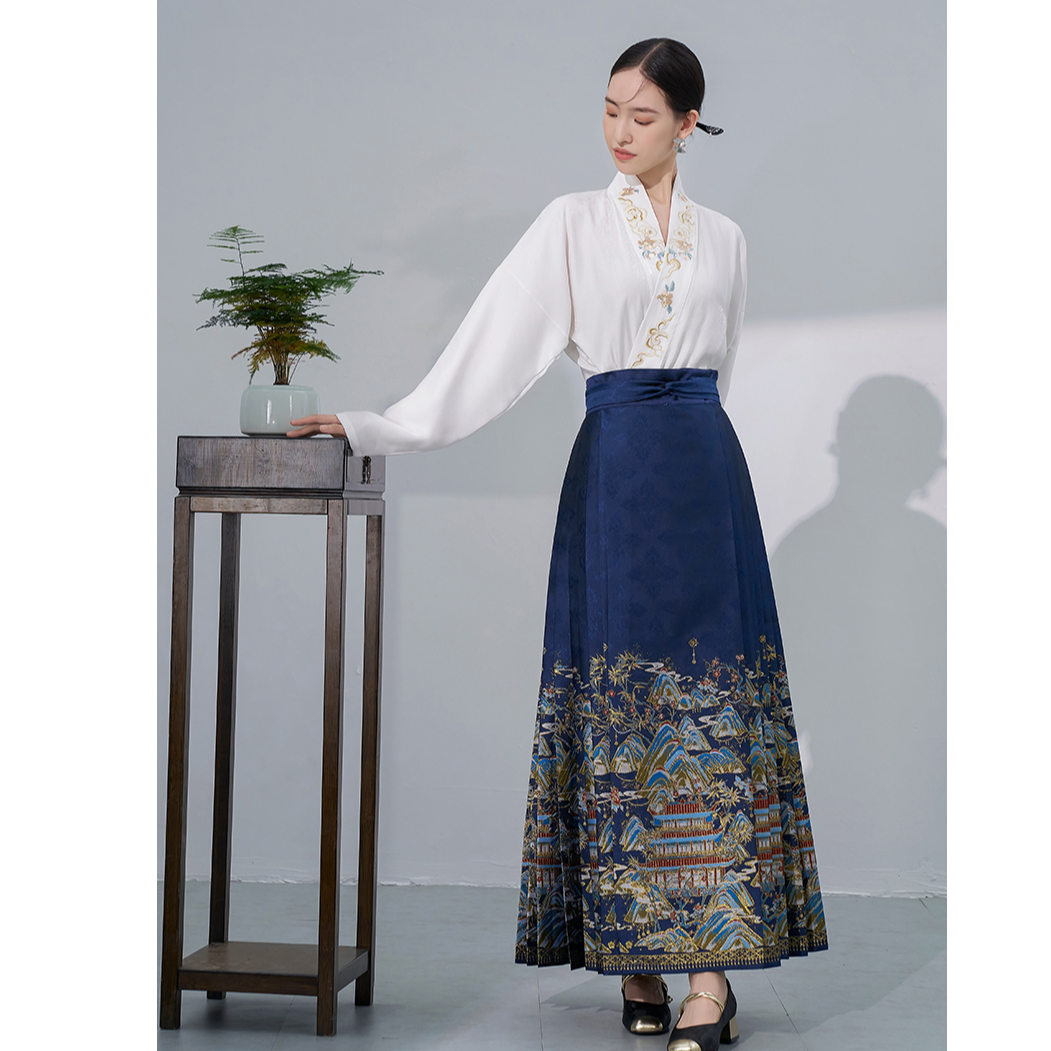 洛如嫣【大好河山】S织金仿妆花新中式马面裙2024新款日常穿搭