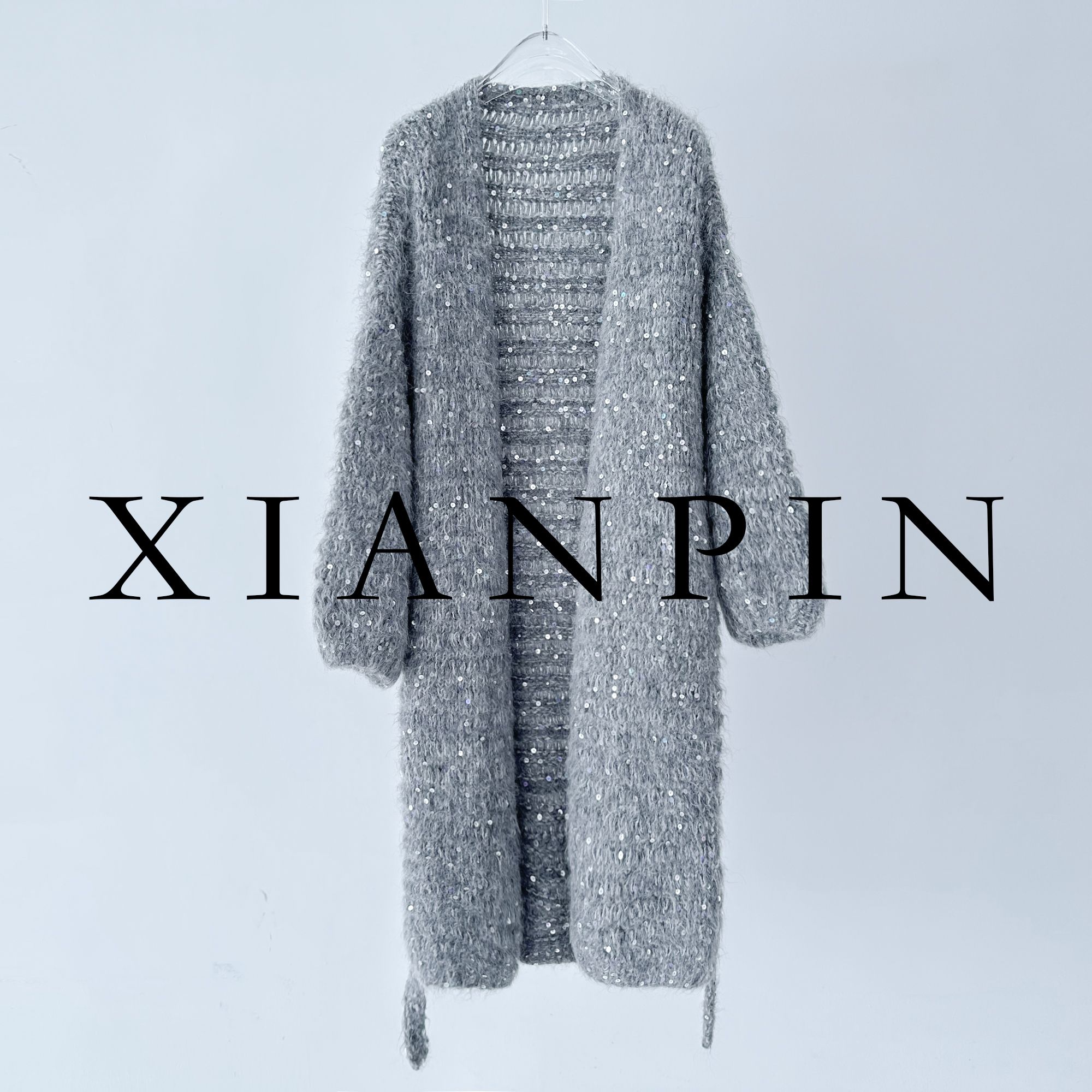 XIANPIN 鲜品 秋冬气质亮片毛衣外套